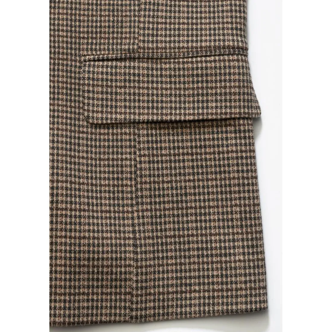 Veste fille blazer Zoyagi à motif pied de poule pour fille beige