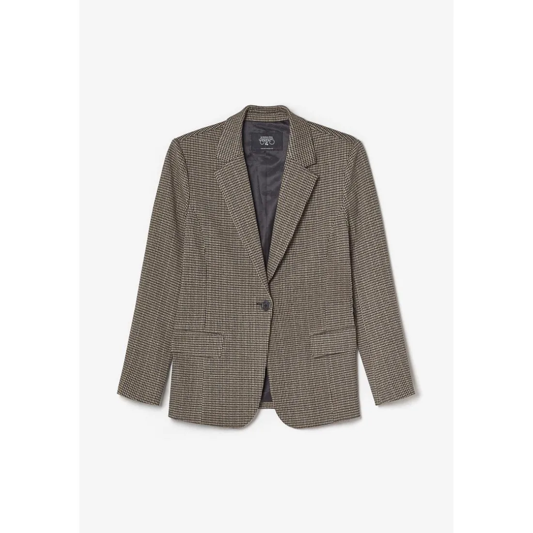 Veste fille blazer Zoyagi à motif pied de poule pour fille beige