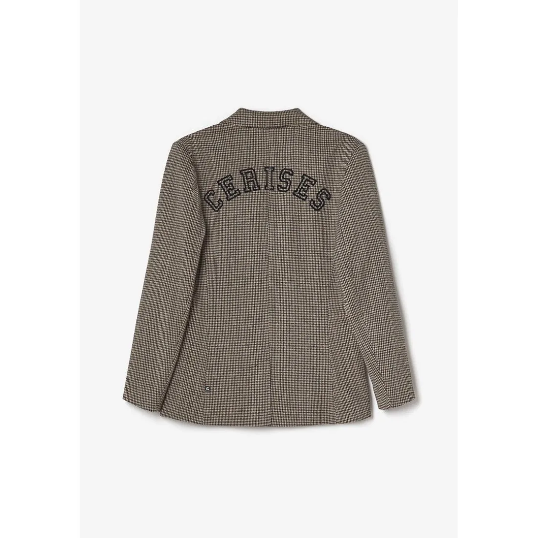 Veste fille blazer Zoyagi à motif pied de poule pour fille beige