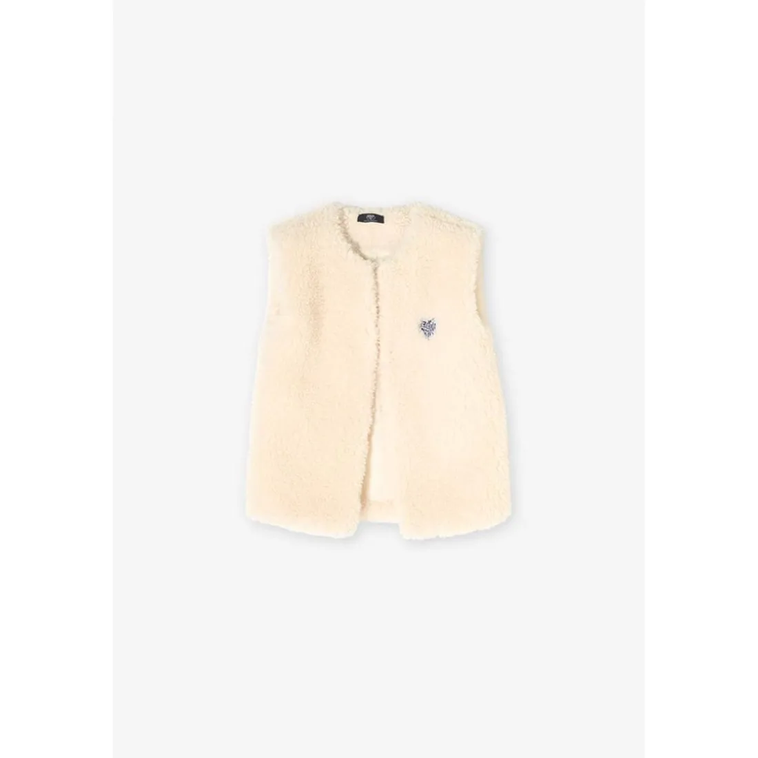 Veste fille sans manches OKAGI blanc Yara