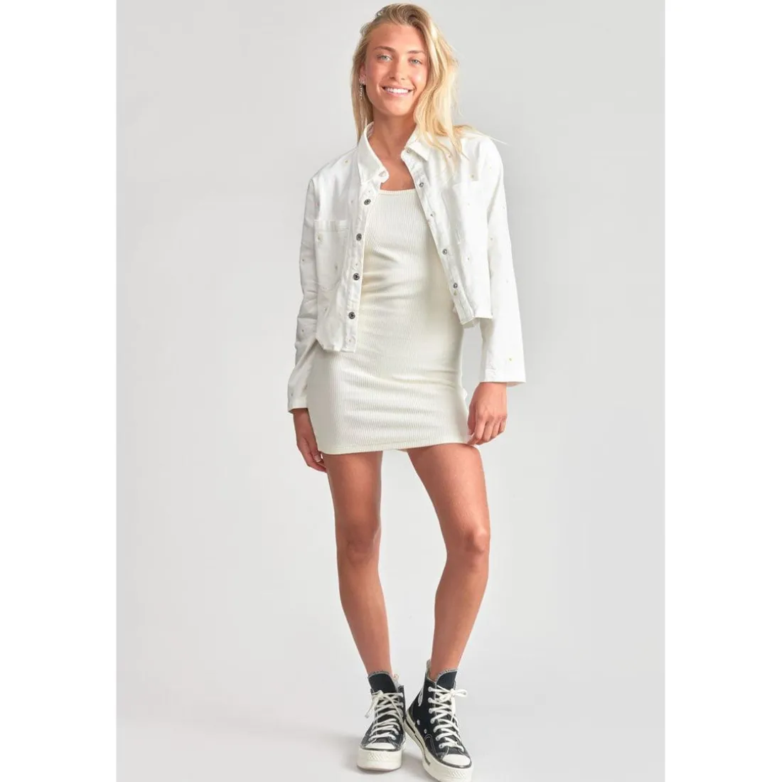 Veste fille YELENAGI blanc en coton