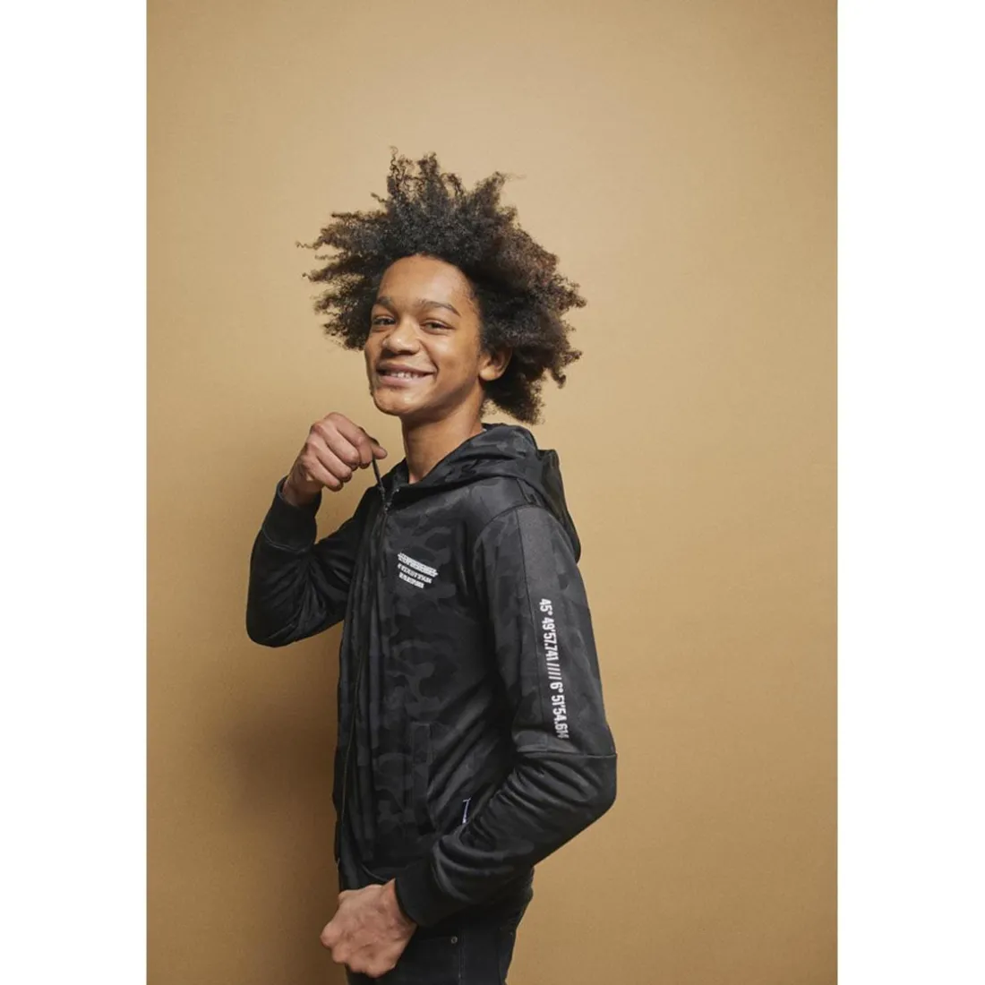 Veste garçon, AKABO noir en coton