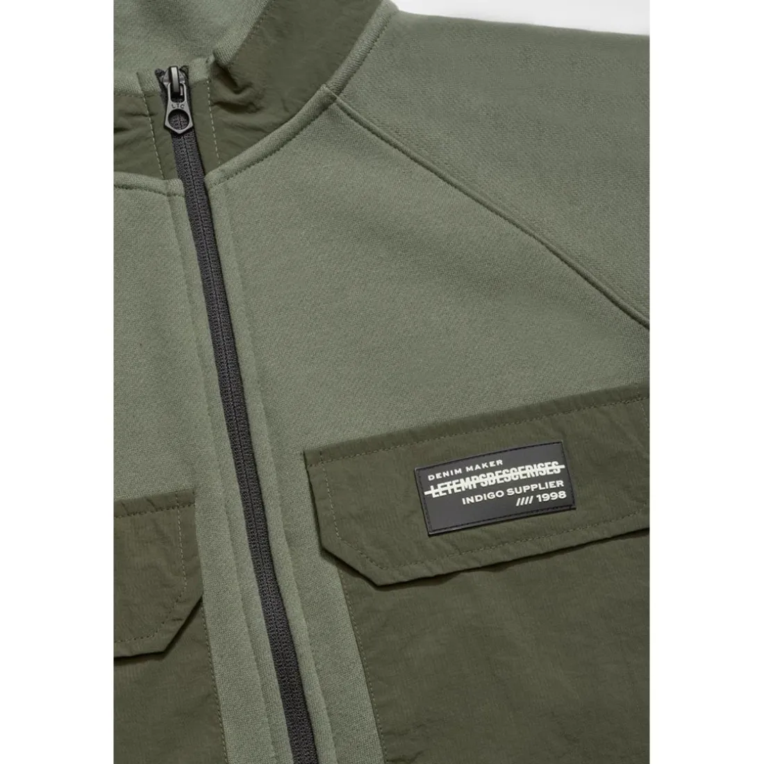 Veste garçon, zippée Moltobo kaki vert en coton pour garçon