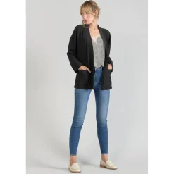 Veste kimono Sobrado noir brillant