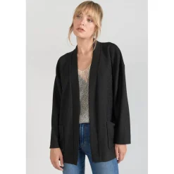 Veste kimono Sobrado noir brillant