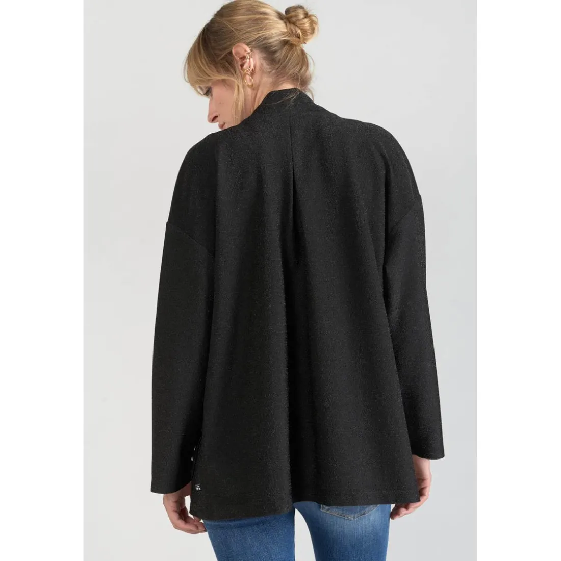 Veste kimono Sobrado noir brillant