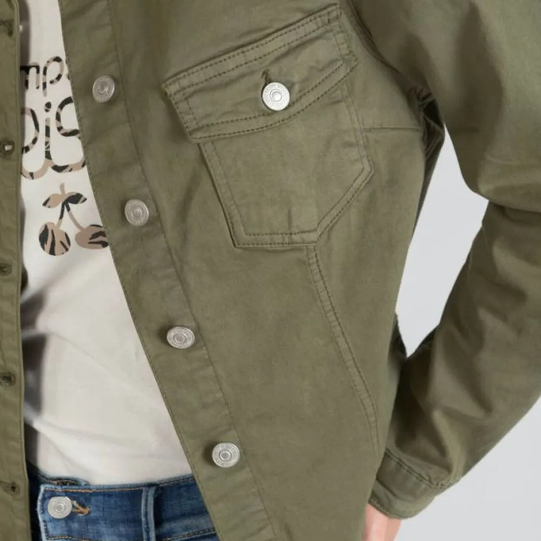 Veste Lilly kaki vert en coton