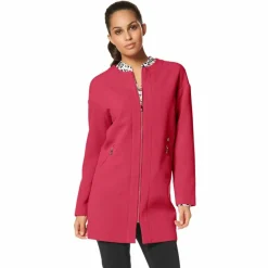 Veste longue sans col manches longues femme Bruno Banani - Rose