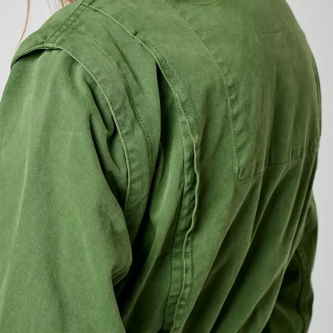 Veste manches amovibles VIRIL kaki en coton