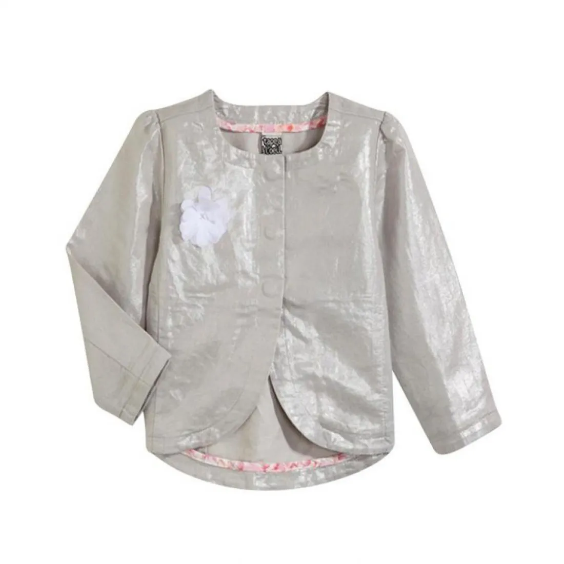 Veste manches longues argentée brillant bébé