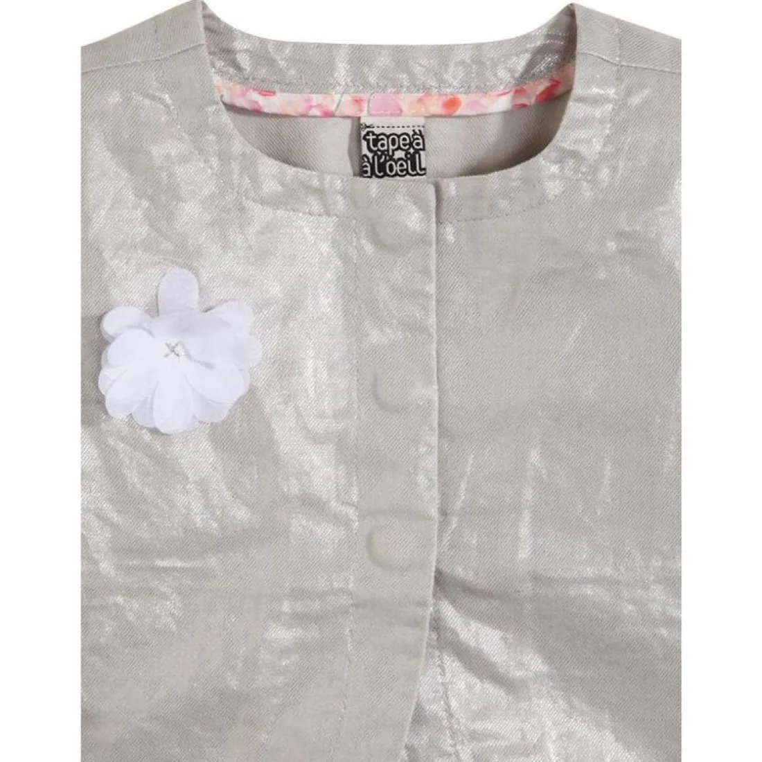 Veste manches longues argentée brillant bébé