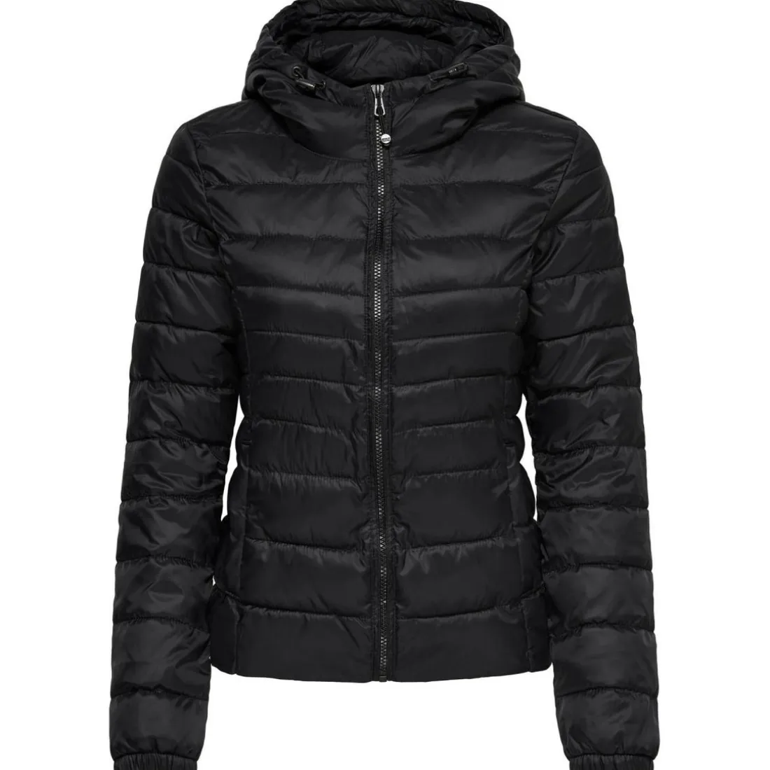 Veste matelassée Col montant haut Manches longues noir en nylon
