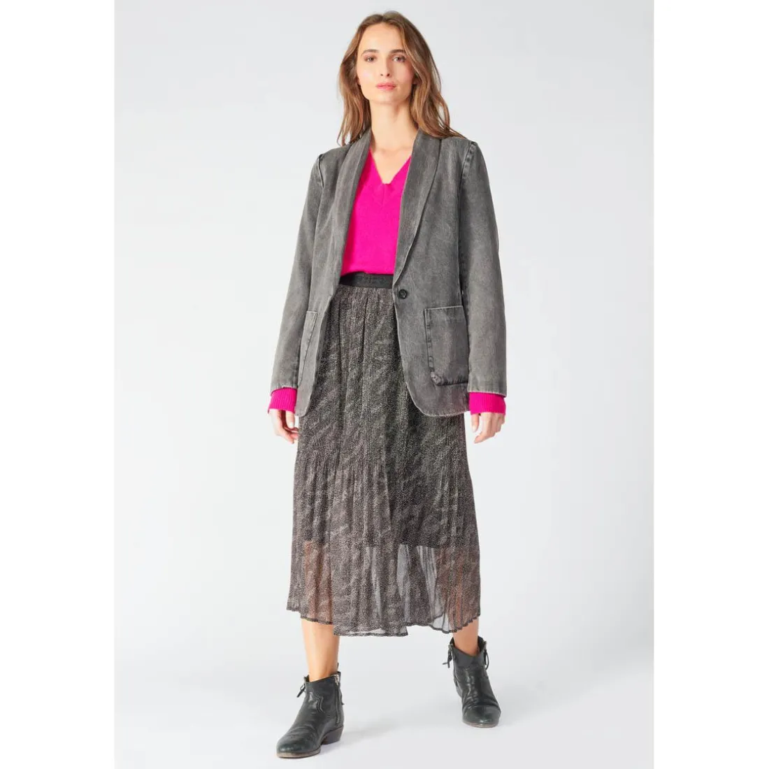 Veste PAOUBI noir en tencel