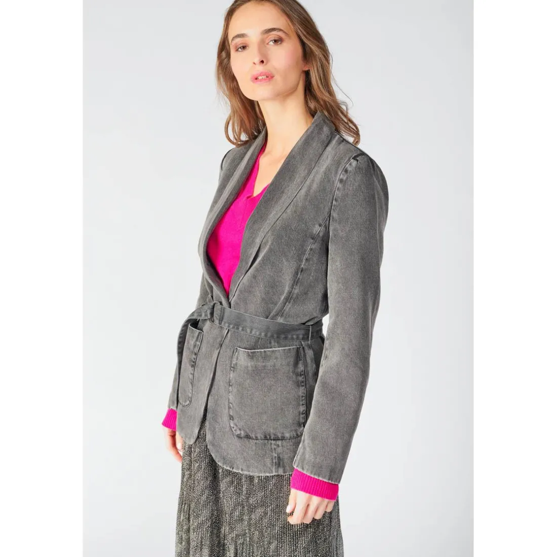 Veste PAOUBI noir en tencel