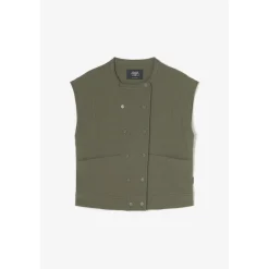 Veste sans manches coupe ample ELIAS kaki en coton Mila