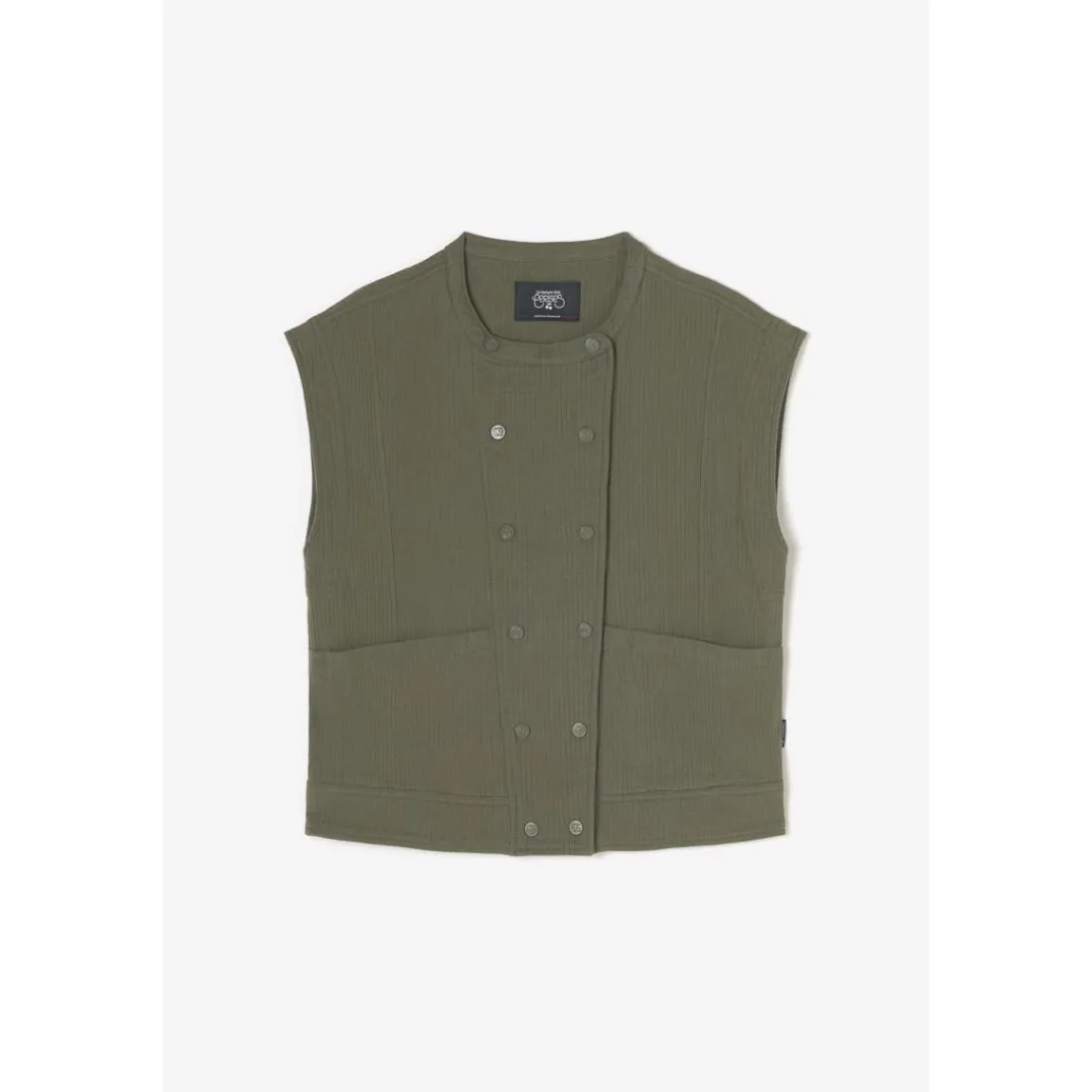 Veste sans manches coupe ample ELIAS kaki en coton Mila