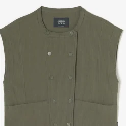 Veste sans manches coupe ample ELIAS kaki en coton Mila