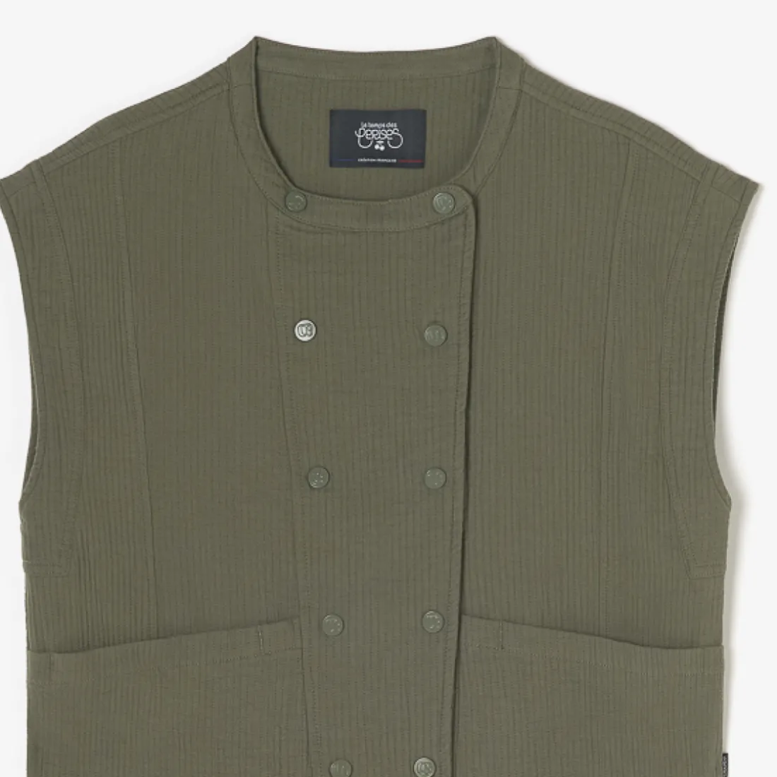 Veste sans manches coupe ample ELIAS kaki en coton Mila