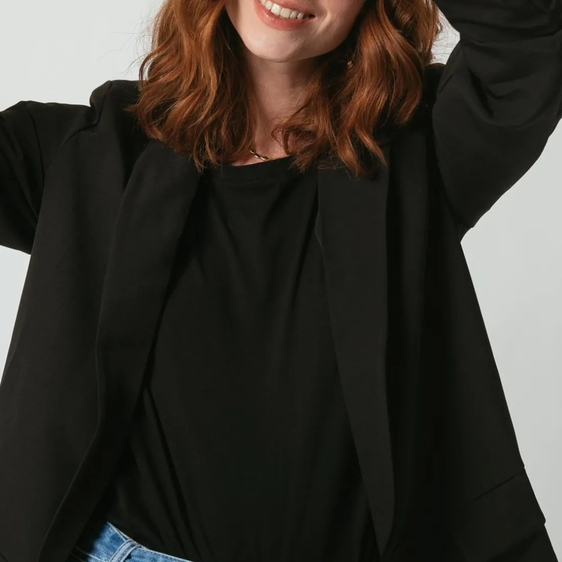 Veste tailleur col smoking - Noire