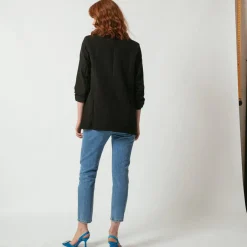 Veste tailleur col smoking - Noire