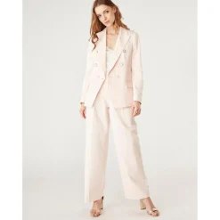 Veste tailleur double boutonnage rose