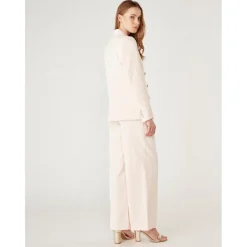 Veste tailleur double boutonnage rose