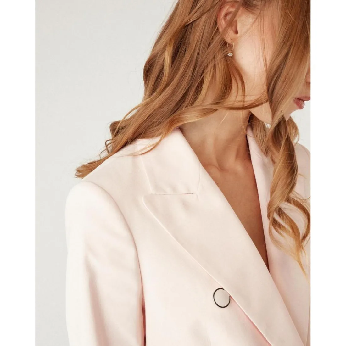 Veste tailleur double boutonnage rose