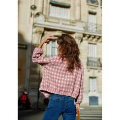 Veste VALDA carreaux rose