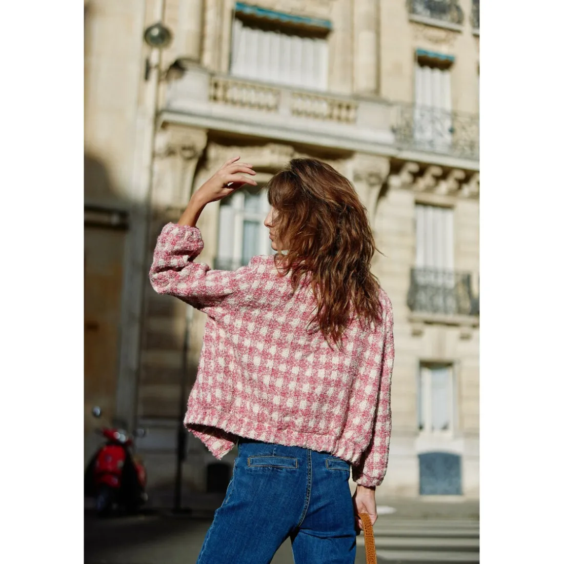 Veste VALDA carreaux rose