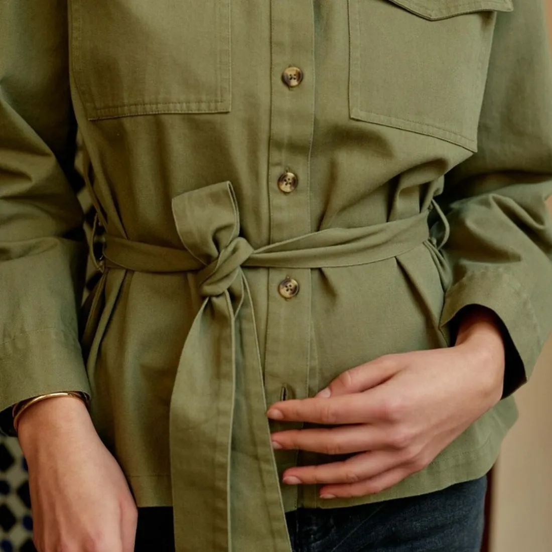 Veste VALORY kaki en coton