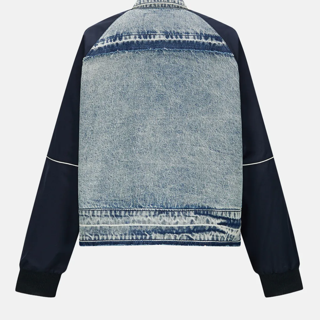 Veste VOILA bimatière bleu en coton