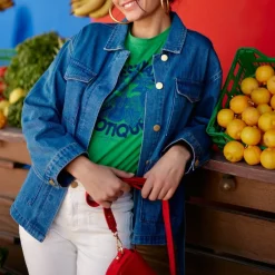 Veste VOLCY stone en coton bleu
